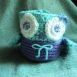 Apple Cozy - Owl Shaped - Purple And Blue-..