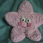 Crocheted - Pink Star Bath Mitt