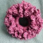 Raspberry Hair Scrunchie - Crocheted