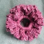 Raspberry Hair Scrunchie - Crocheted