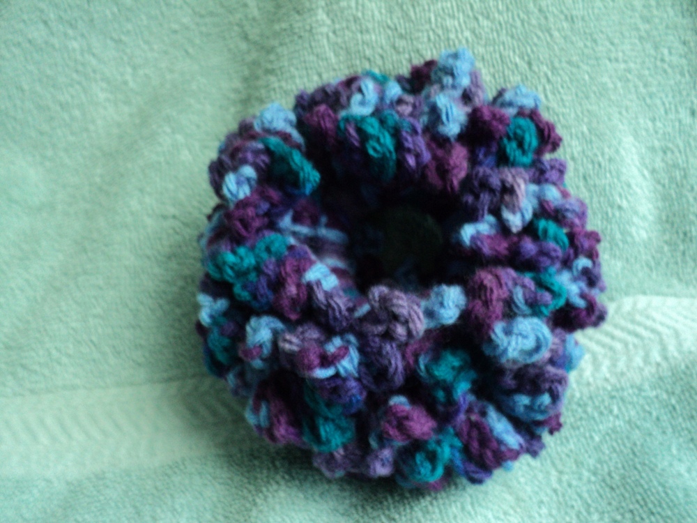 Blue And Purple Multi Colored Hair Scrunchie